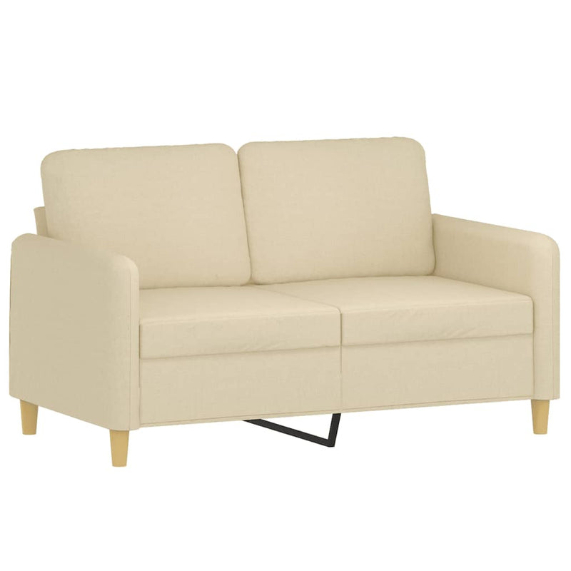 Set de canapele cu perne, 2 piese, crem, material textil