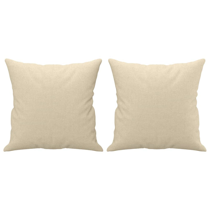 Set de canapele cu perne, 2 piese, crem, material textil