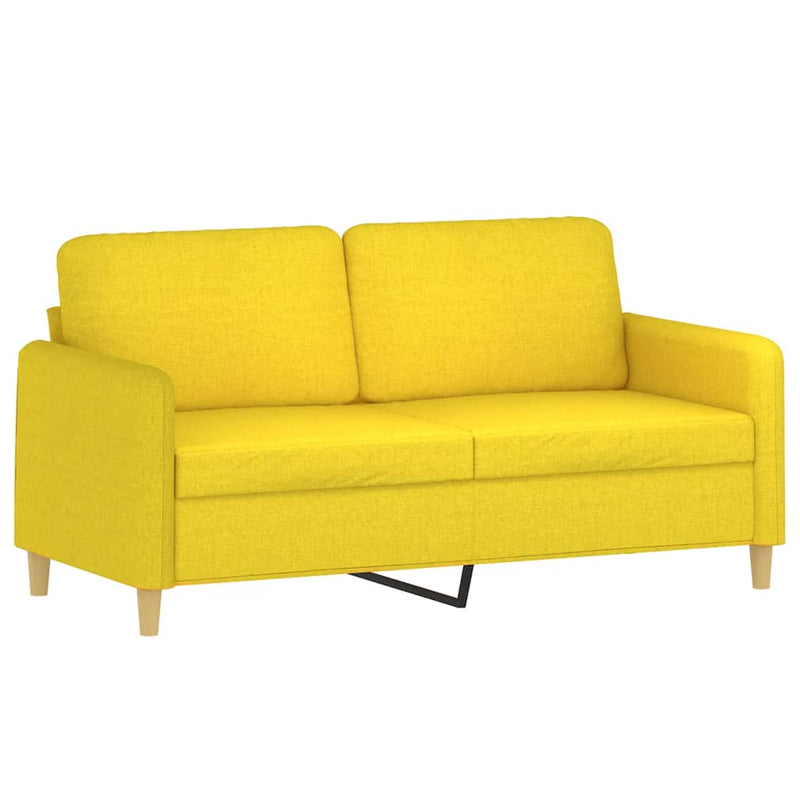 Set de canapele cu perne, 2 piese, galben deschis, textil
