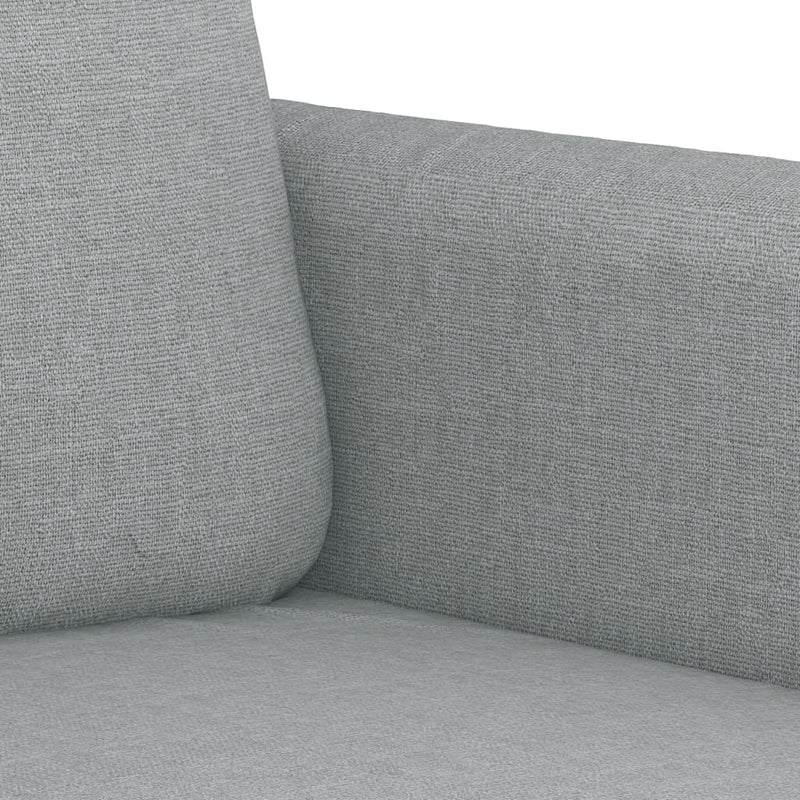 Set de canapele cu perne, 3 piese, gri deschis, textil