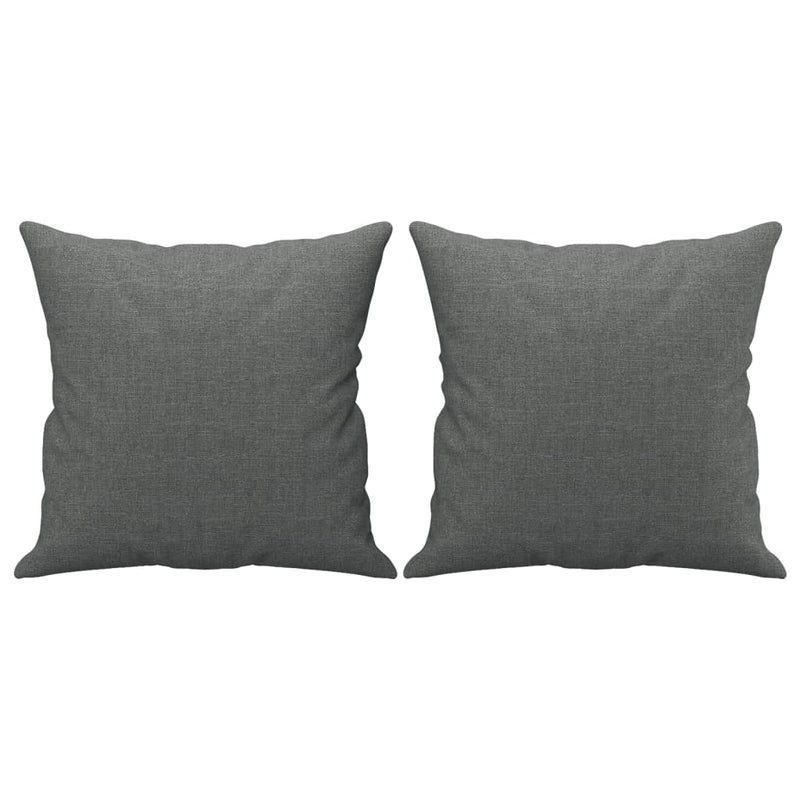 Set de canapele cu perne, 3 piese, gri închis, textil