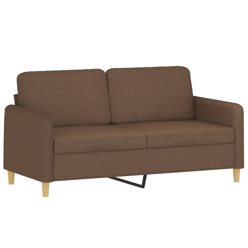 Set de canapele cu perne, 3 piese, maro, textil