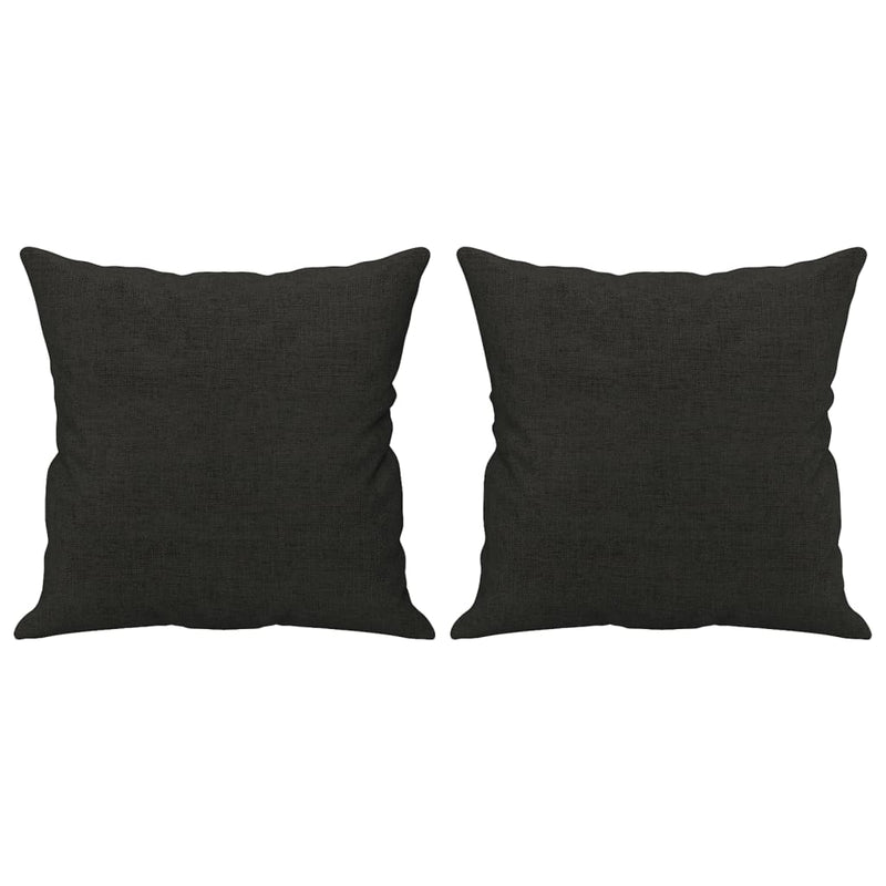 Set de canapele cu perne, 3 piese, negru, textil