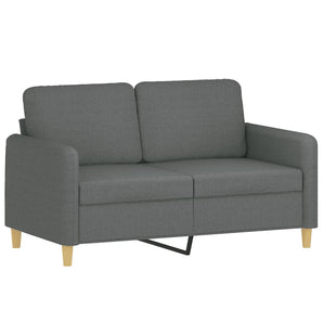 Set de canapele cu perne, 2 piese, gri închis, textil