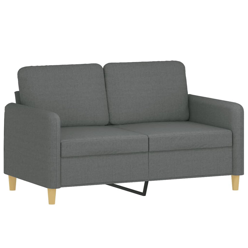 Set de canapele cu perne, 2 piese, gri închis, textil