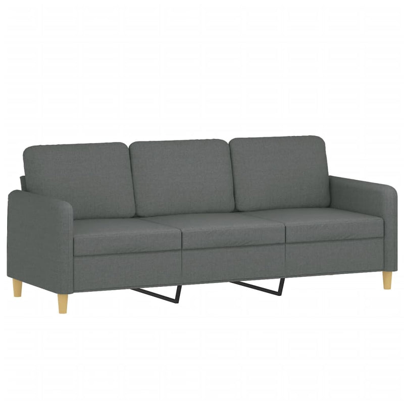 Set de canapele cu perne, 2 piese, gri închis, material textil