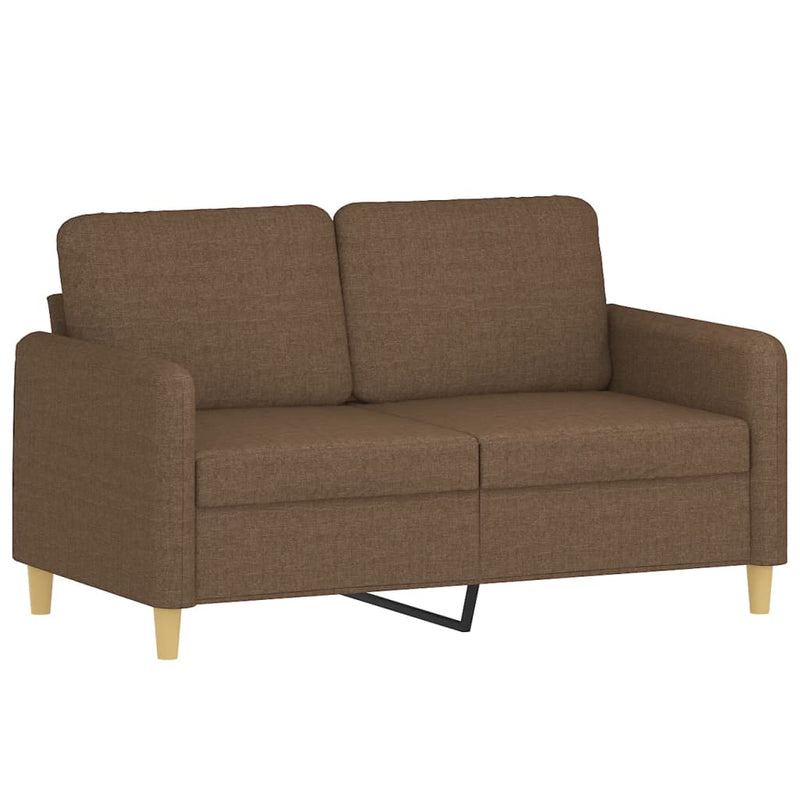 Set de canapele cu perne, 2 piese, maro, textil