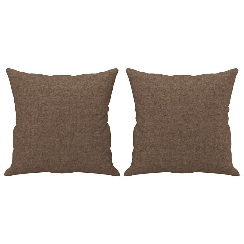 Set de canapele cu perne, 2 piese, maro, textil