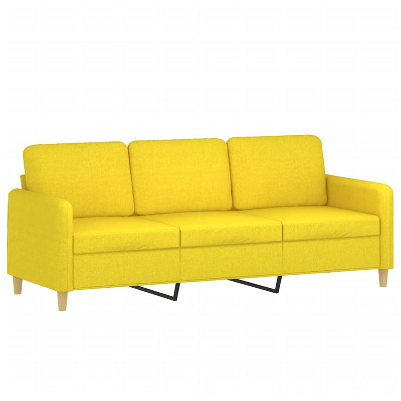 Set de canapele cu perne, 2 piese, galben deschis, textil