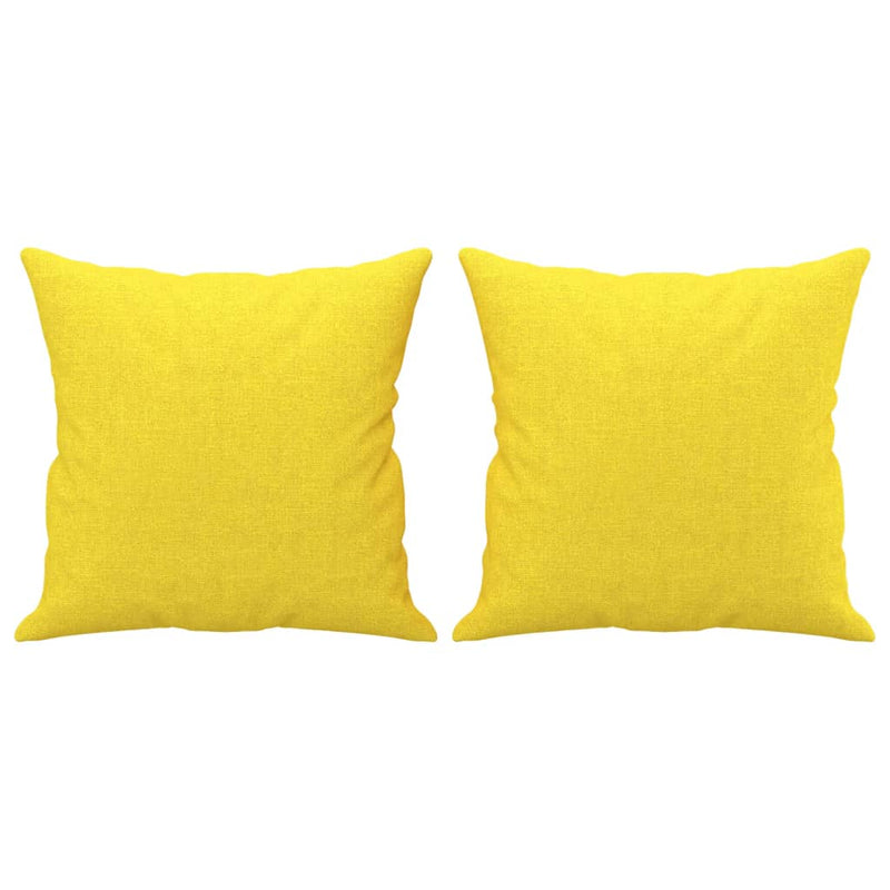 Set de canapele cu perne, 2 piese, galben deschis, textil