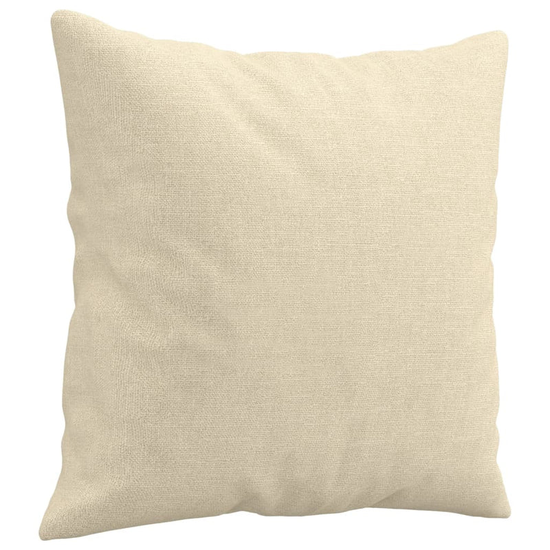 Set de canapele cu perne, 3 piese, crem, textil