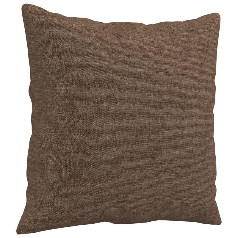 Set de canapele cu perne, 3 piese, maro, textil