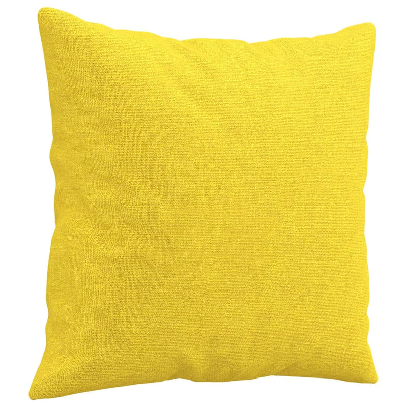 Set de canapele cu perne, 3 piese, galben deschis, textil