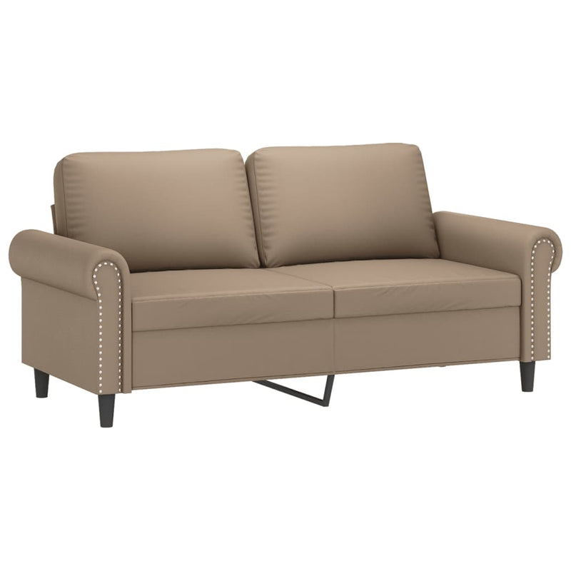 Set de canapele cu perne, 3 piese, cappuccino, piele ecologică