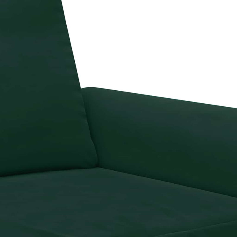 Set canapea cu perne, 3 piese, verde închis, catifea