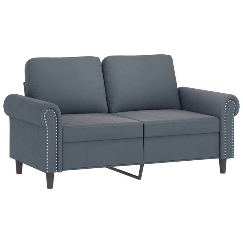 Set canapea cu perne, 4 piese, gri închis, catifea