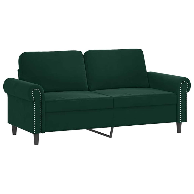 Set de canapele cu perne, 3 piese, verde închis, catifea