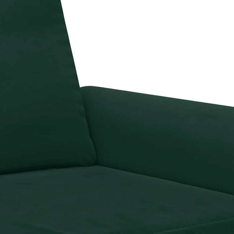 Set de canapele cu perne, 3 piese, verde închis, catifea