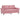 Set canapea cu perne, 3 piese, roz, catifea