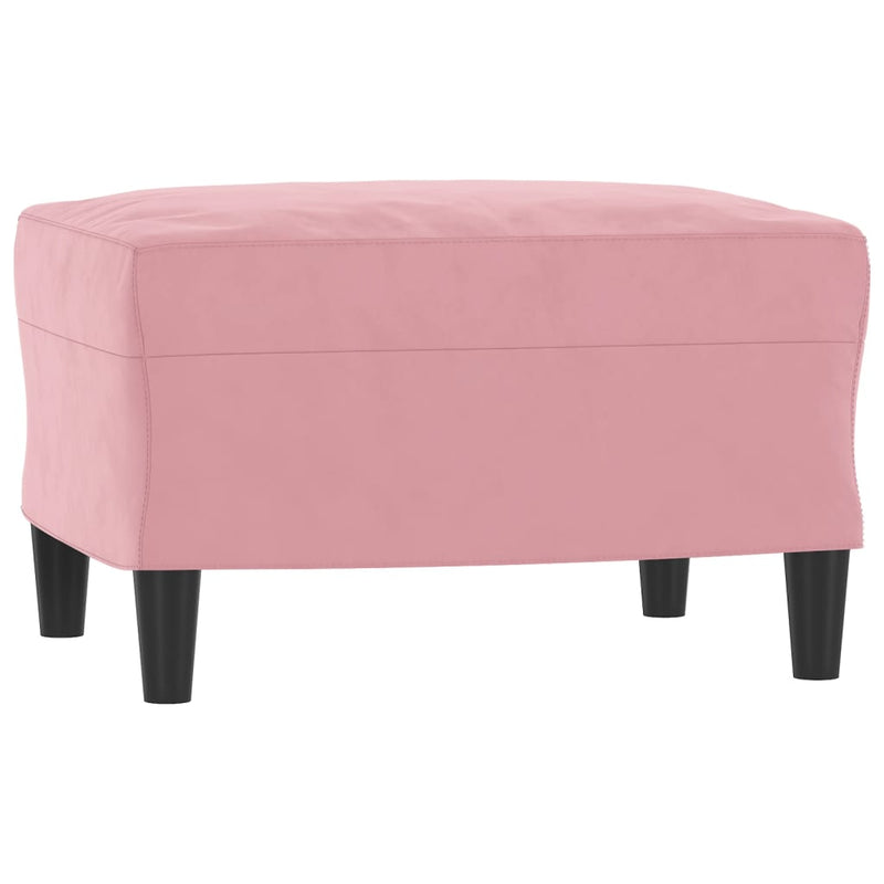 Set canapea cu perne, 3 piese, roz, catifea