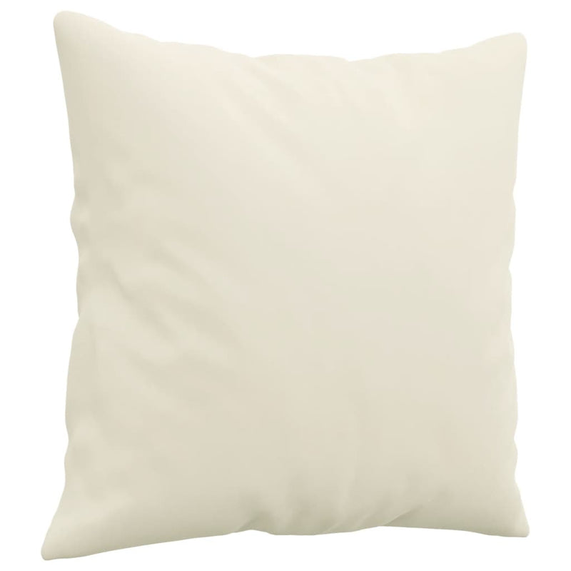 Set de canapele cu perne, 2 piese, crem, catifea