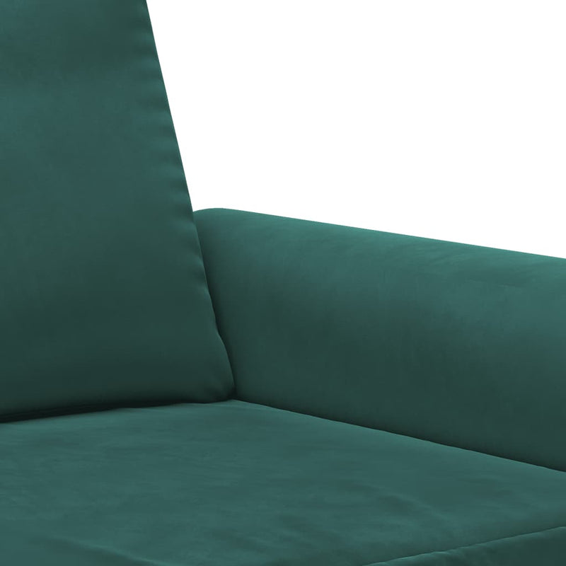 Set canapea cu perne, 3 piese, verde închis, catifea