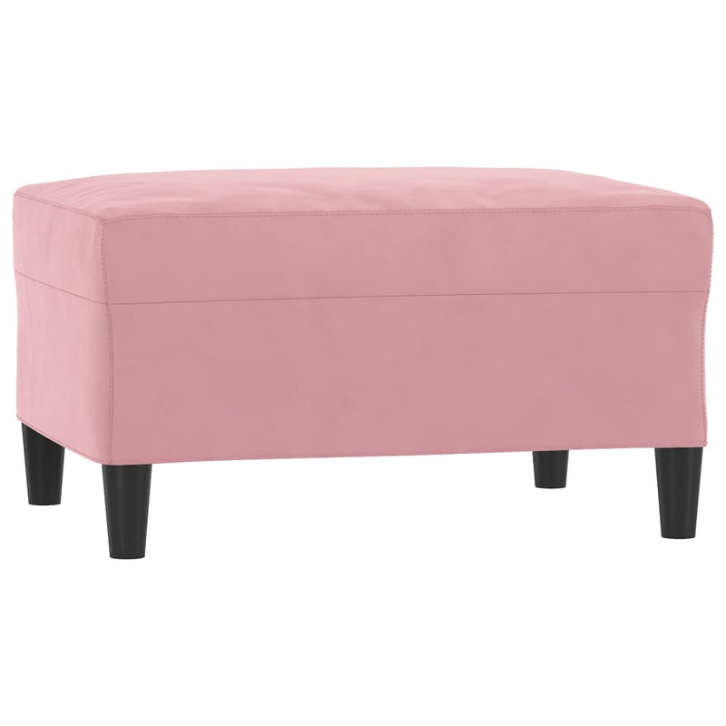 Set canapea cu perne, 3 piese, roz, catifea