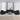 Set de canapele cu perne, 3 piese, negru, microfibră