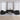 Set de canapele cu perne, 3 piese, negru, microfibră