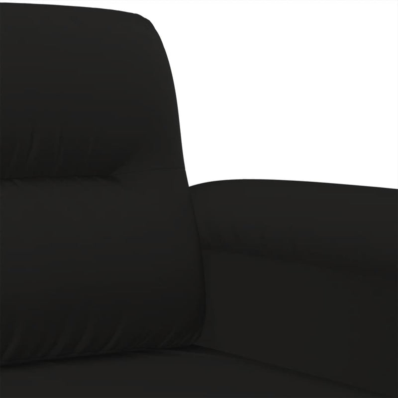 Set de canapele cu perne, 4 piese, negru, microfibră