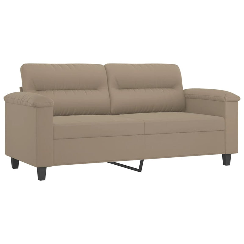 Set de canapele cu perne, 3 piese, gri taupe, microfibră