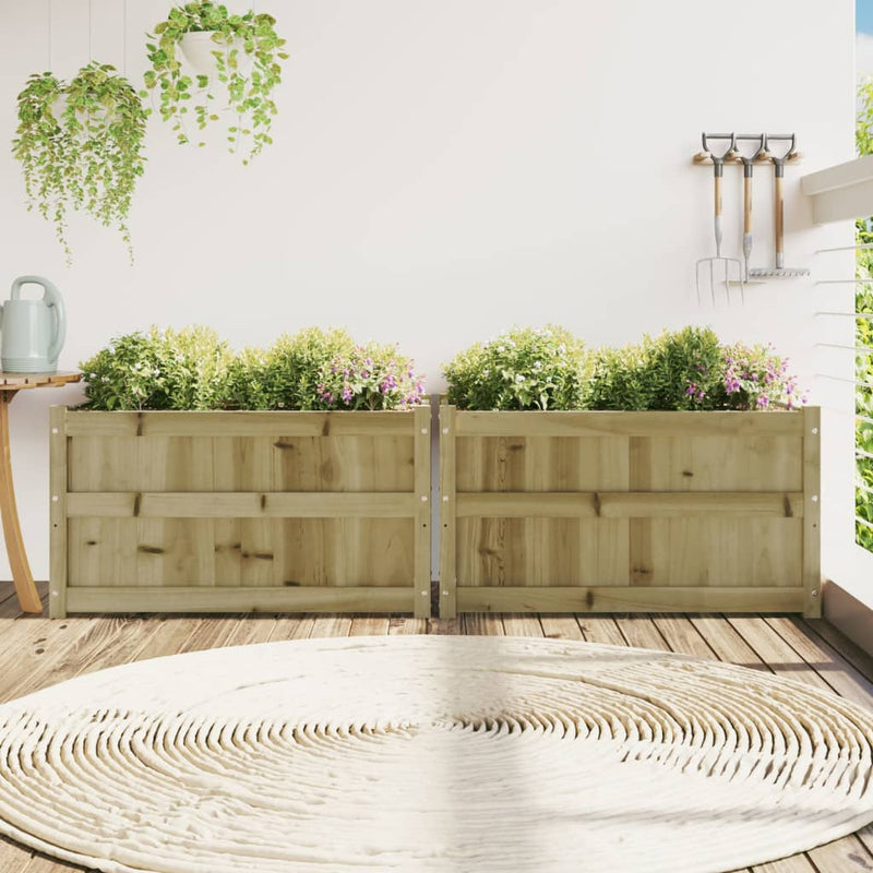 Jardiniere de gradina , 2 buc., lemn de pin impregnat