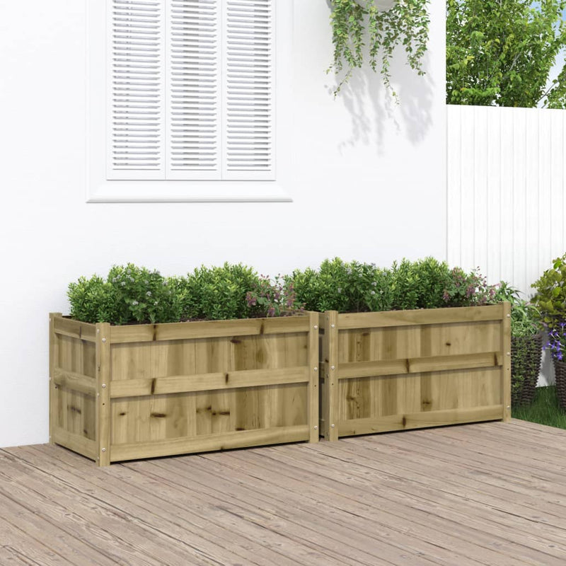 Jardiniere de gradina , 2 buc., lemn de pin impregnat