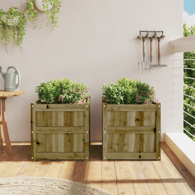 Jardiniere de gradina , 2 buc., lemn de pin impregnat