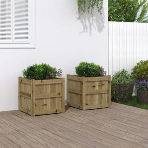 Jardiniere de gradina , 2 buc., lemn de pin impregnat