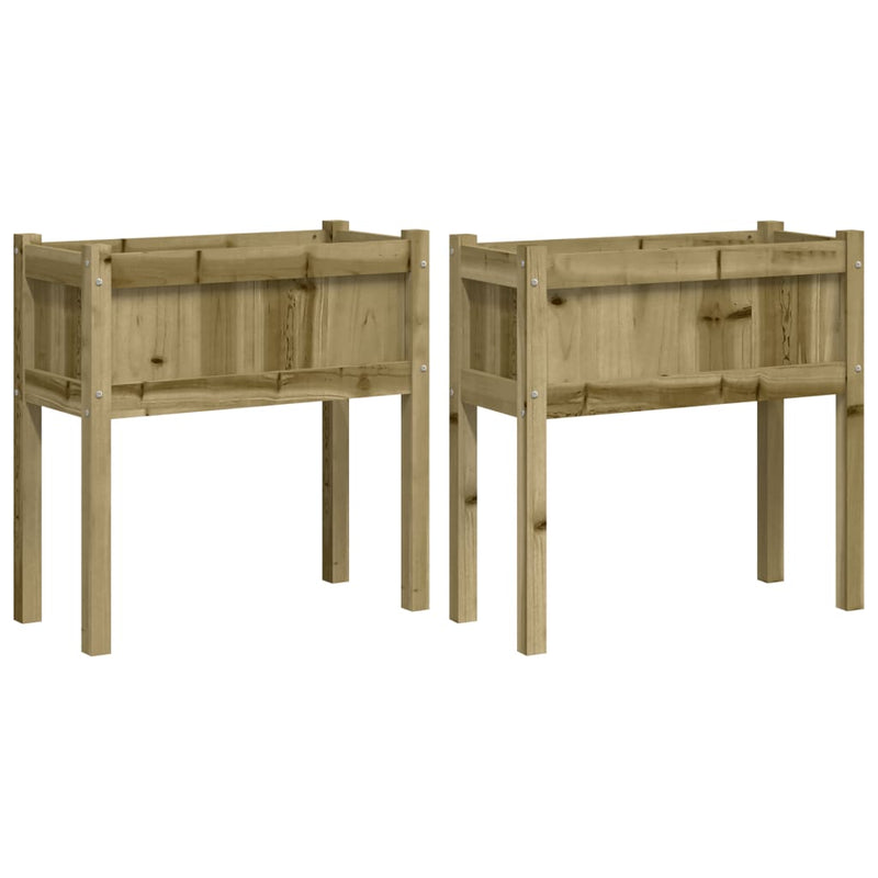 Jardiniere de gradina cu picioare 2 buc. lemn de pin impregnat