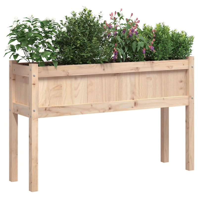 Jardiniere de grădină cu picioare, 2 buc., lemn masiv de pin