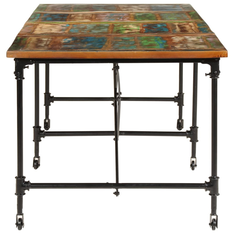 Masă de bucătărie, 220x90x77 cm, lemn masiv reciclat
