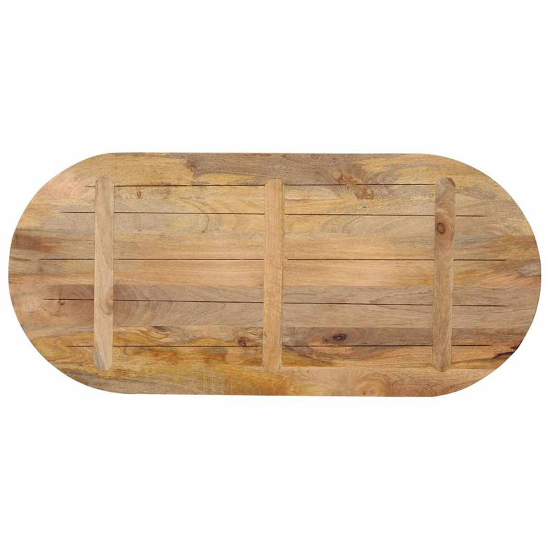 Blat de masă oval, 100x50x3,8 cm, lemn masiv de mango