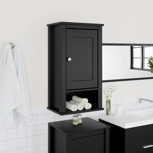 Dulap de baie de perete "BERG" negru, 40x27x71,5 cm, lemn pin