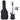 Chitara bass electrică începători, cu husă, negru, 4/4 46"