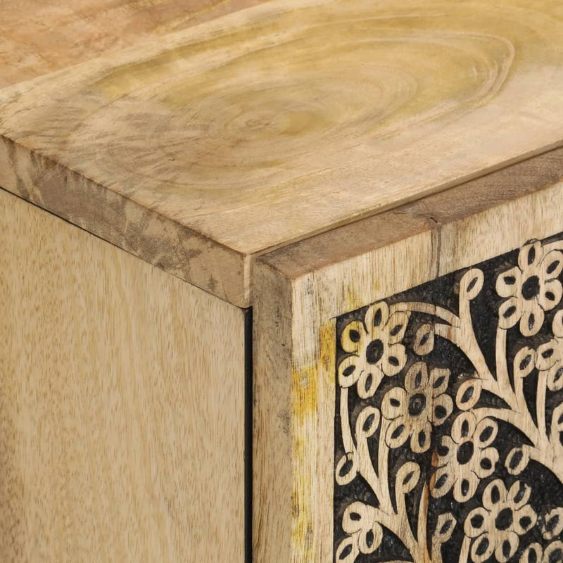Dulap lateral, 90x33x75 cm, lemn masiv de mango