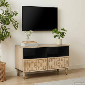 Comodă TV, 70x33x46 cm, lemn masiv de mango