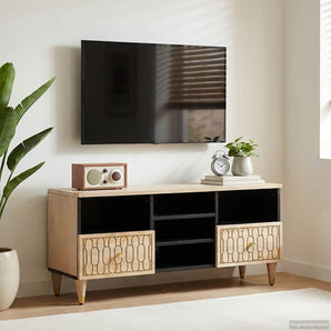 Comodă TV, 100x33x46 cm, lemn masiv de mango