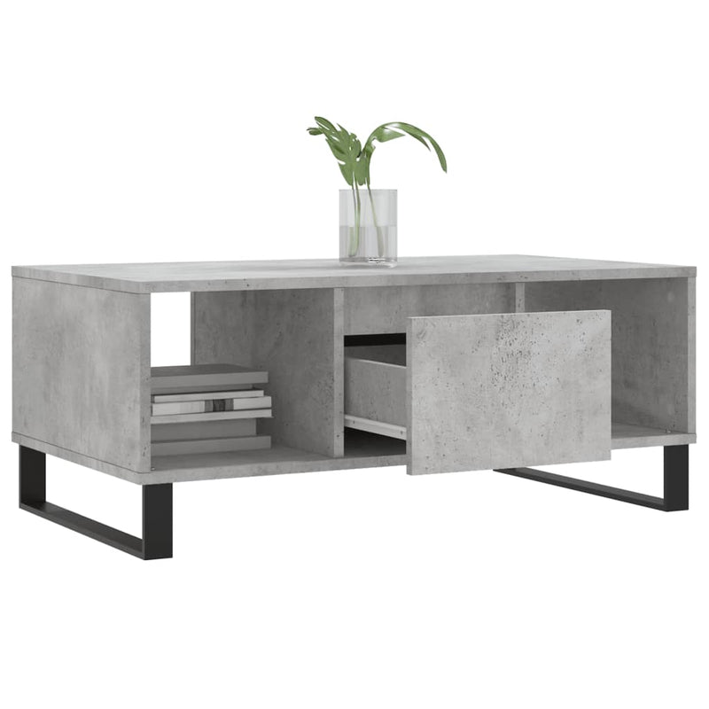 Măsuță de cafea, gri beton, 90x50x36,5 cm, lemn compozit
