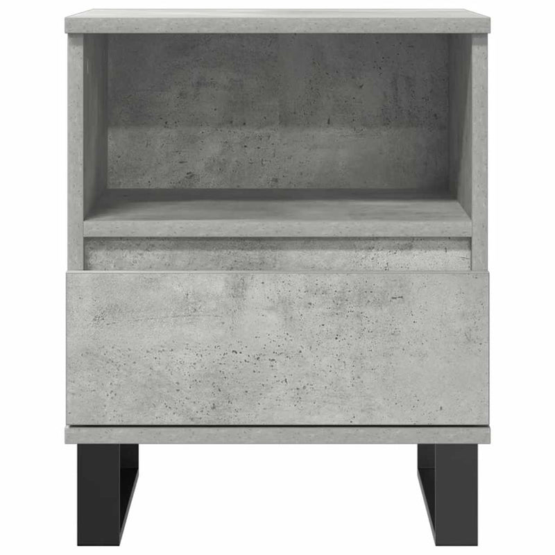 Noptiere, 2 buc., gri beton, 40x35x50 cm, lemn compozit
