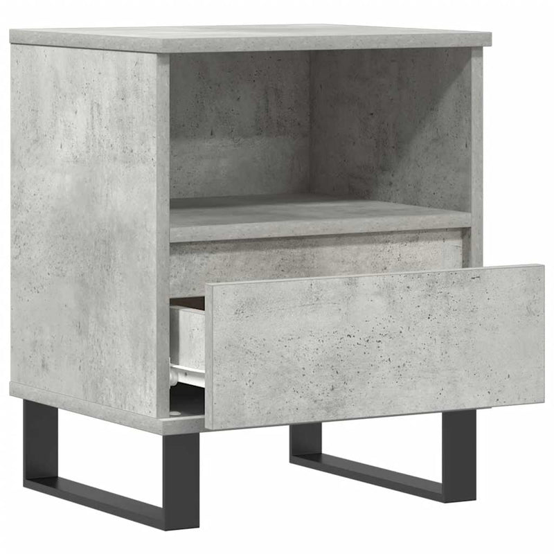 Noptiere, 2 buc., gri beton, 40x35x50 cm, lemn compozit