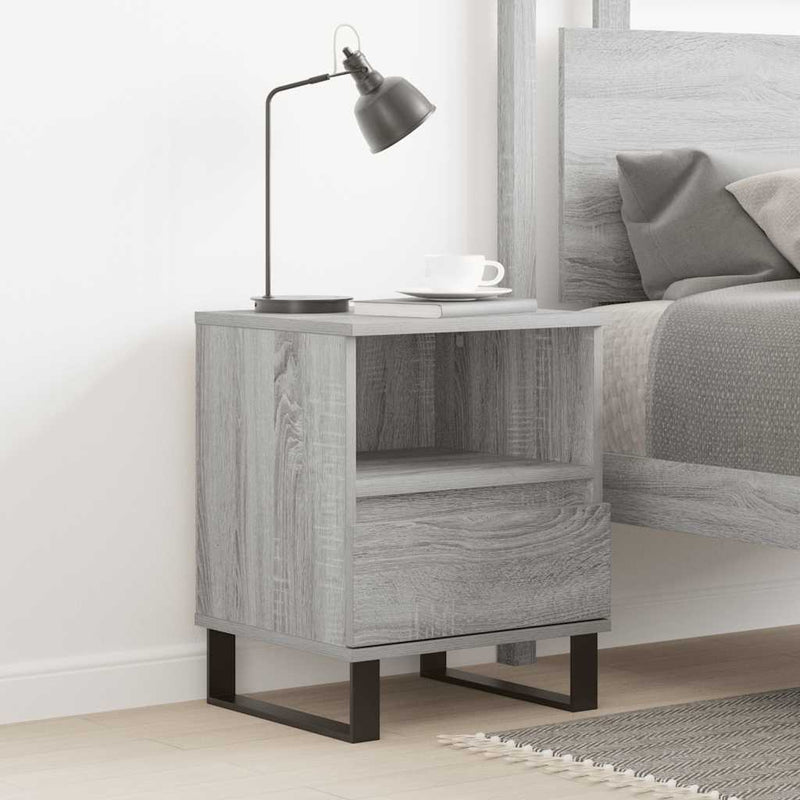 Noptieră, gri sonoma, 40x35x50 cm, lemn compozit
