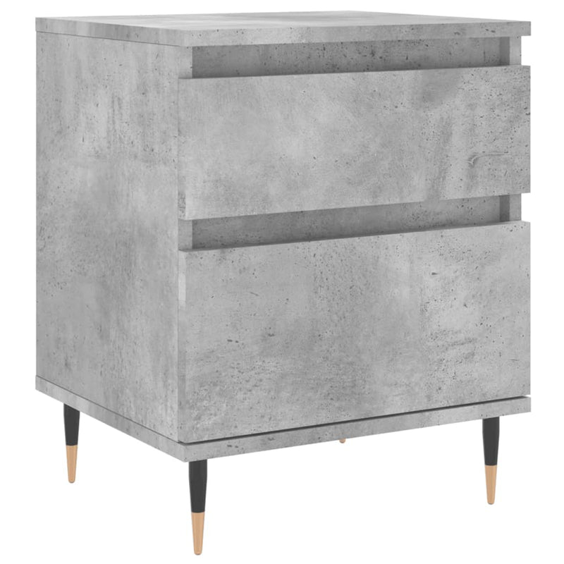 Noptiere, 2 buc., gri beton, 40x35x50 cm, lemn compozit