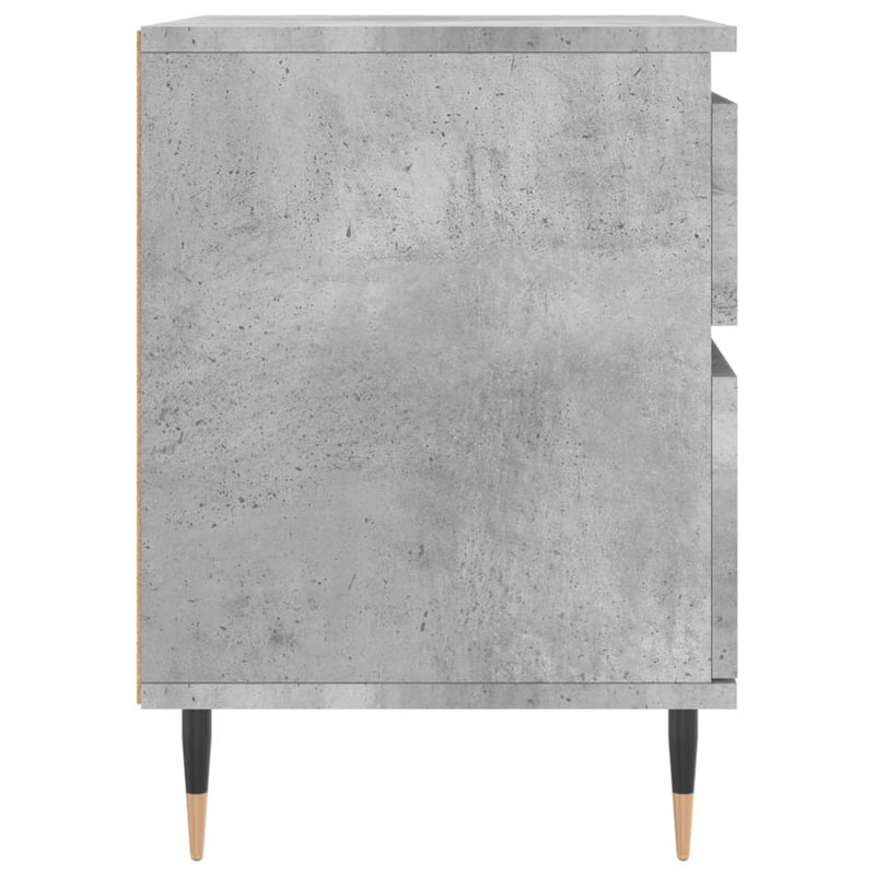 Noptiere, 2 buc., gri beton, 40x35x50 cm, lemn compozit